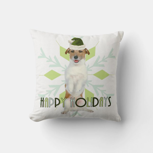 Jack Russell Terrier Monogrammed jul Kudde (Framsida)