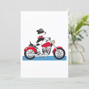 Jack Russell Terrier Motorcykel Hund på Röd Motorc Inbjudningar