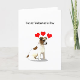Jack Russell Terrier och Hearts Valentine Helgkort