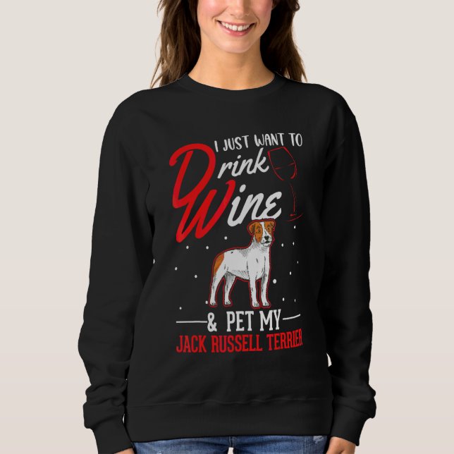Jack Russell Terrier och vin T Shirt (Framsida)