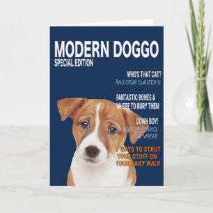 Jack Russell Terrier Parody Magazine Cover Card Kort