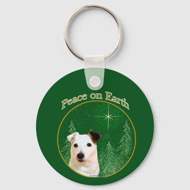 Jack Russell Terrier Peace Keychain Nyckelring (Framsida)