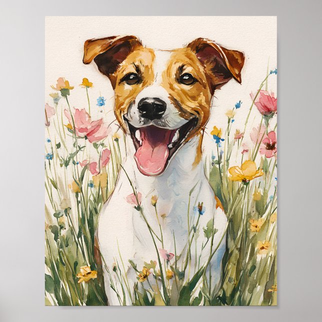 Jack Russell Terrier Poster - Cute Hund Wall Art o (Framsidan)