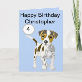 Jack Russell Terrier Puppy Editable Boys ålder Kort
