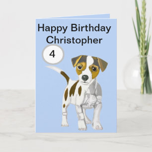 Jack Russell Terrier Puppy Editable Boys ålder Kort