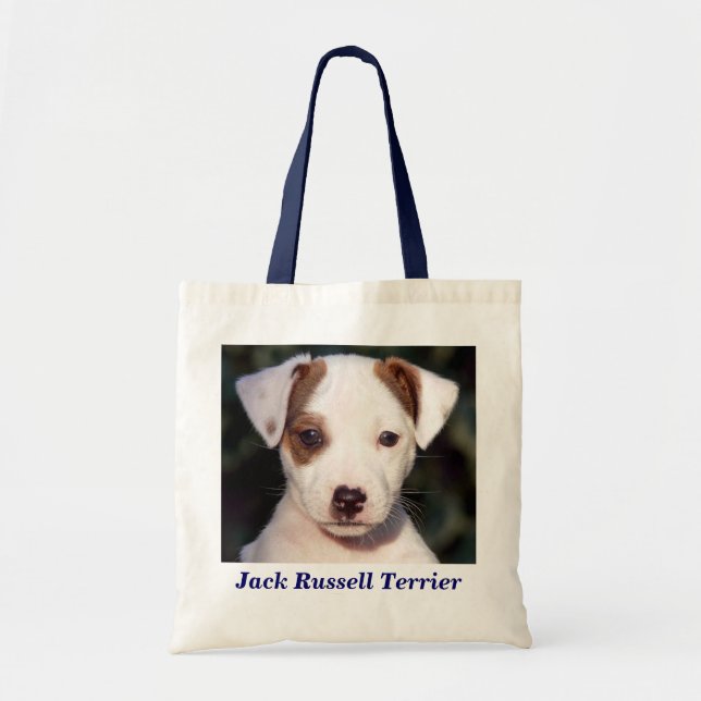 Jack Russell Terrier Puppy Hund Canvas Tote Bag Tygkasse (Framsidan)