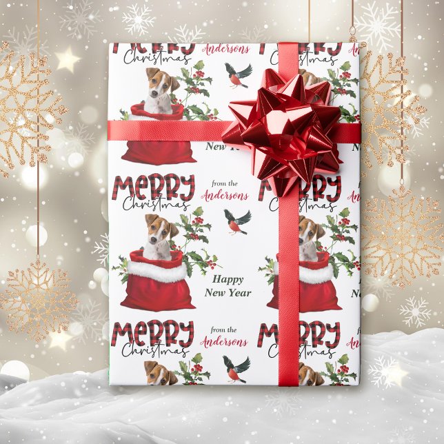Jack Russell Terrier Puppy i julklapp Presentpapper (Skapare uppladdad)