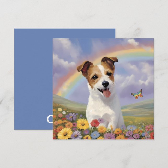 Jack Russell Terrier Rainbow Anpassningsbar Hund N (Fram/baksida)