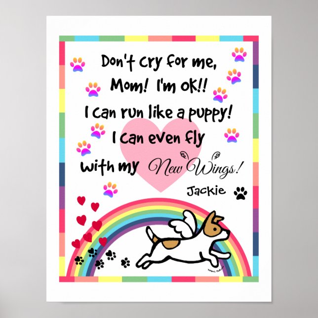 Jack Russell Terrier Rainbow Bridge Art Print Poster (Framsidan)