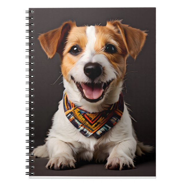 Jack Russell Terrier Realism Art Porträtt Anteckningsbok (Framsidan)