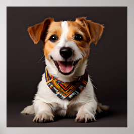 Jack Russell Terrier Realism Art Porträtt Poster