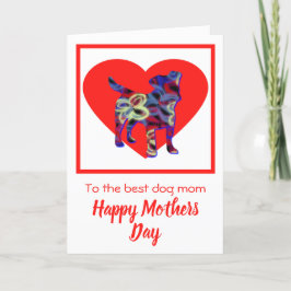 Jack Russell Terrier Red Heart Mor's Day Card Tack Kort