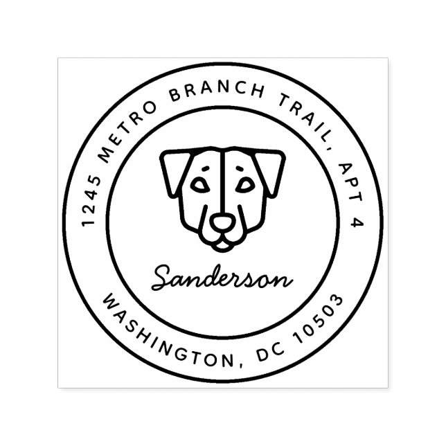 Jack Russell Terrier Returadress Frimärke Självfärgande Stämpel (Design)