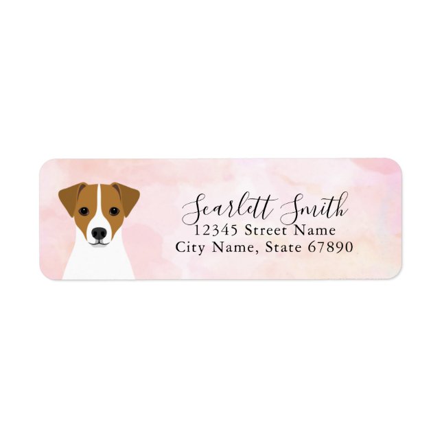 Jack Russell Terrier Returetiketters Returadress Etikett (Framsidan)
