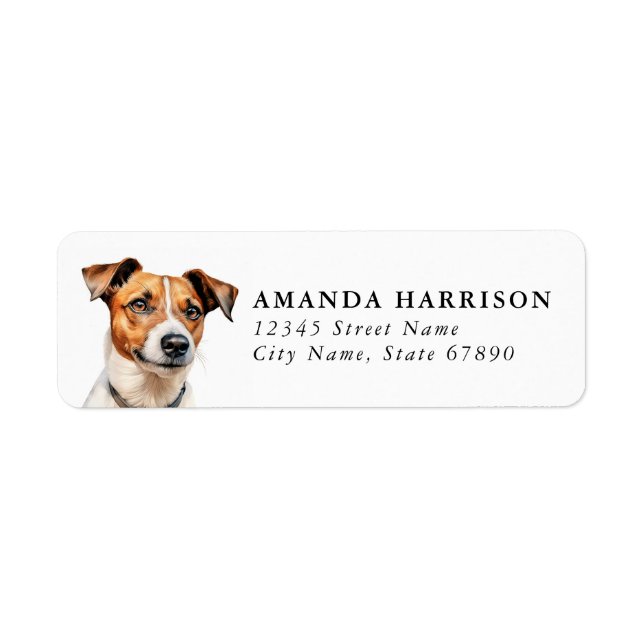 Jack Russell Terrier Returetiketters Returadress Etikett (Framsidan)