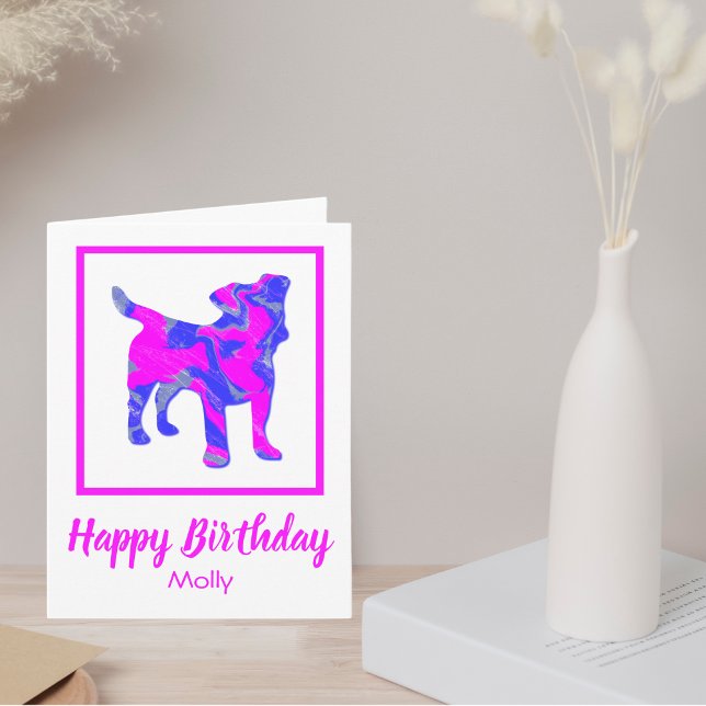 Jack Russell Terrier Rosa Hund Funny Birthday Kort (Skapare uppladdad)