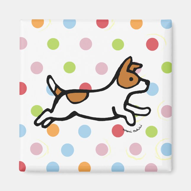 Jack Russell Terrier Running Magnet (Framsidan)