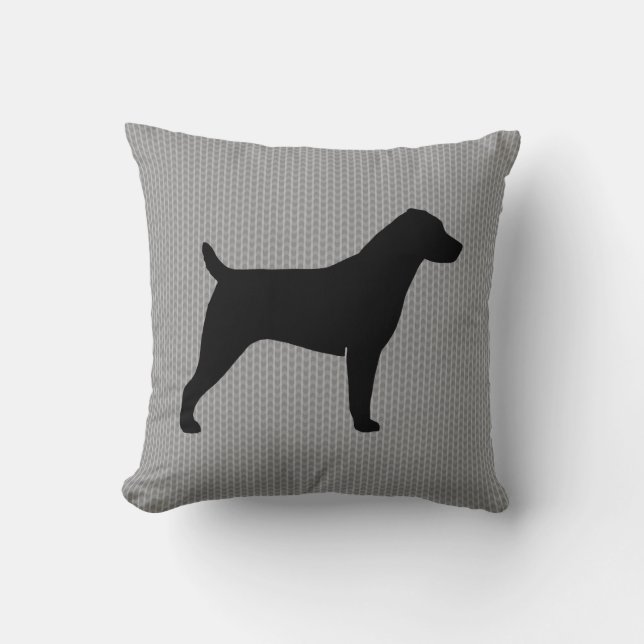 Jack Russell Terrier Silhouette Kudde (Framsida)