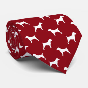 Jack Russell Terrier Silhouettes Mönster Red Tie Slips