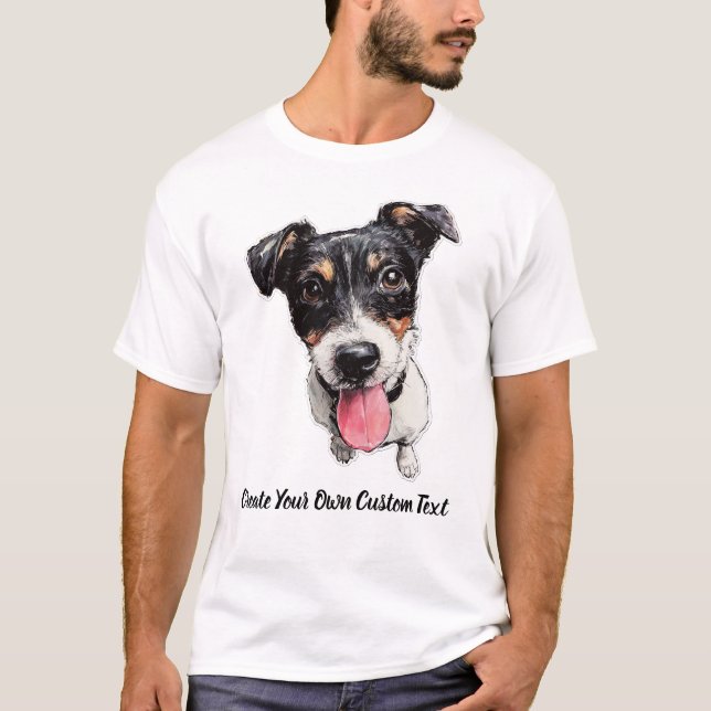 Jack Russell Terrier Skapa din egen anpassade text T Shirt (Framsida)