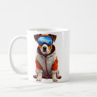 Jack Russell Terrier Ski Dog Art – Cute Winter Dog Kaffemugg