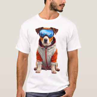 Jack Russell Terrier Ski Dog Art – Cute Winter Dog T Shirt