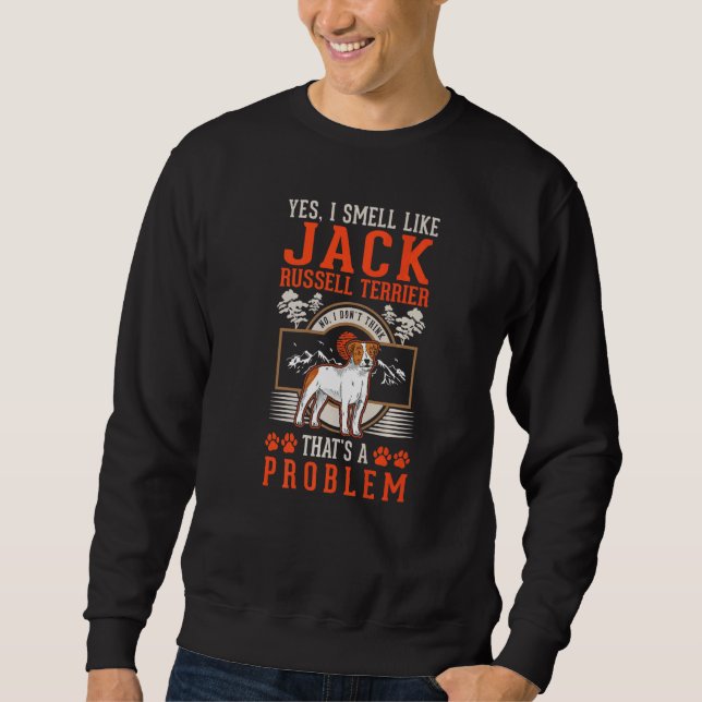 Jack Russell Terrier Smell Lång Ärmad Tröja (Framsida)