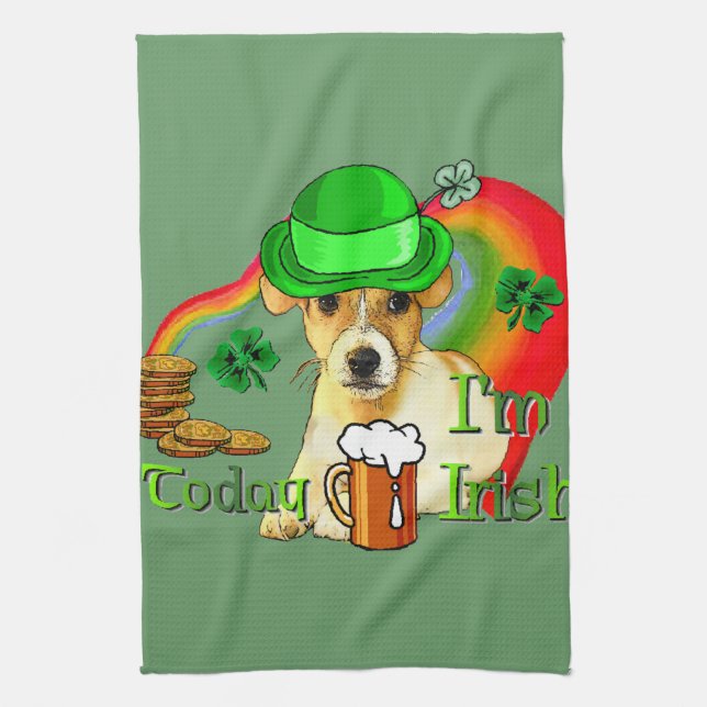 Jack Russell Terrier St Patricks Kökshandduk (Vertikal)