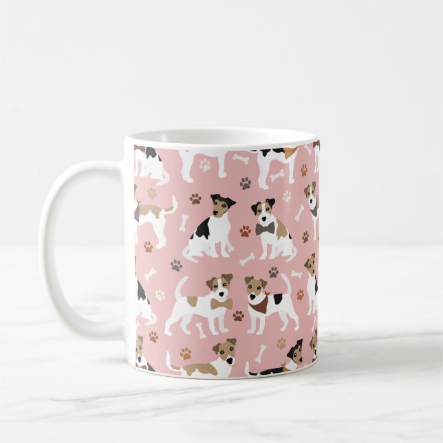 Jack Russell Terrier Tassar och Bones Coffee Mugg (Vänster)