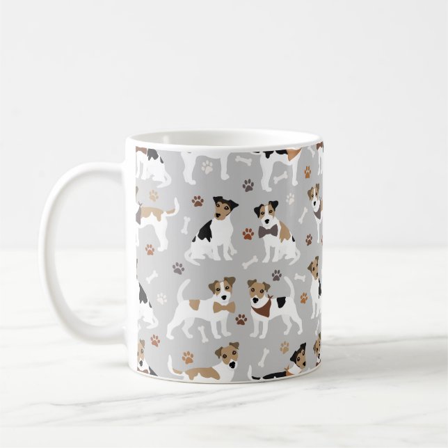 Jack Russell Terrier Tassar och Bones Coffee Mugg (Vänster)