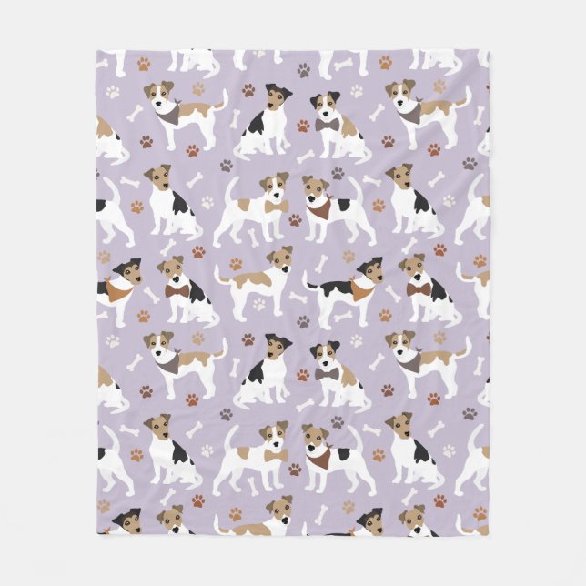 Jack Russell Terrier Tassar och Bones Fleece Blank (Framsidan)