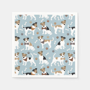 Jack Russell Terrier Tassar och Bones Napkins Pappersservett