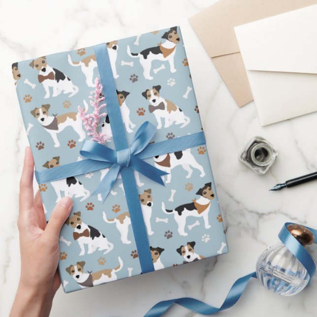 Jack Russell Terrier Tassar och Bones Presentpapper (Gifting)