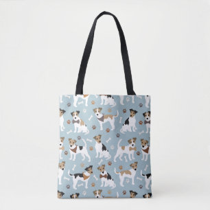 Jack Russell Terrier Tassar och Bones Tote Bag Tygkasse