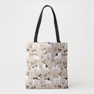 Jack Russell Terrier Tassar och Bones Tote Bag Tygkasse