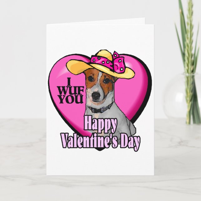 Jack Russell Terrier Valentine Day Helgkort (Framsida)