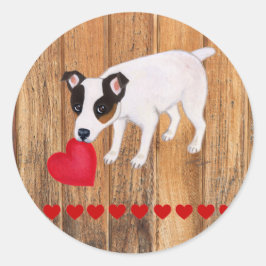 Jack Russell Terrier Valentine Stickers Wood Runt Klistermärke