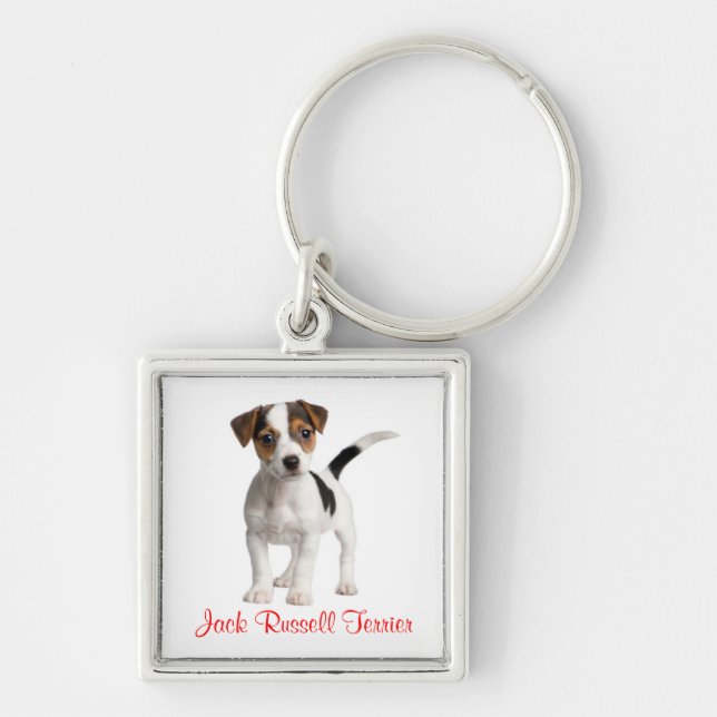 Jack Russell Terrier Valp Nyckelring (Framsidan)
