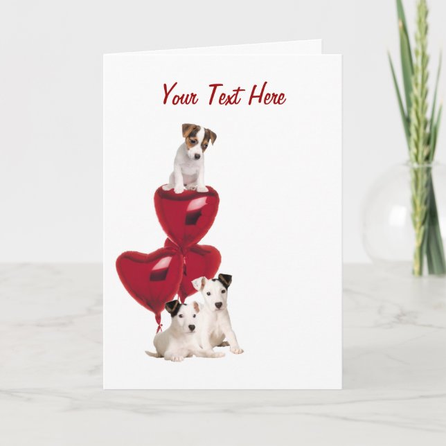 Jack Russell Terrier Verkligen Cute Valentine Desi Helgkort (Framsida)