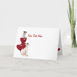 Jack Russell Terrier Verkligen Cute Valentine Desi Helgkort