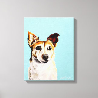 Jack Russell Terrier Whimsical Oljemålning Canvastryck
