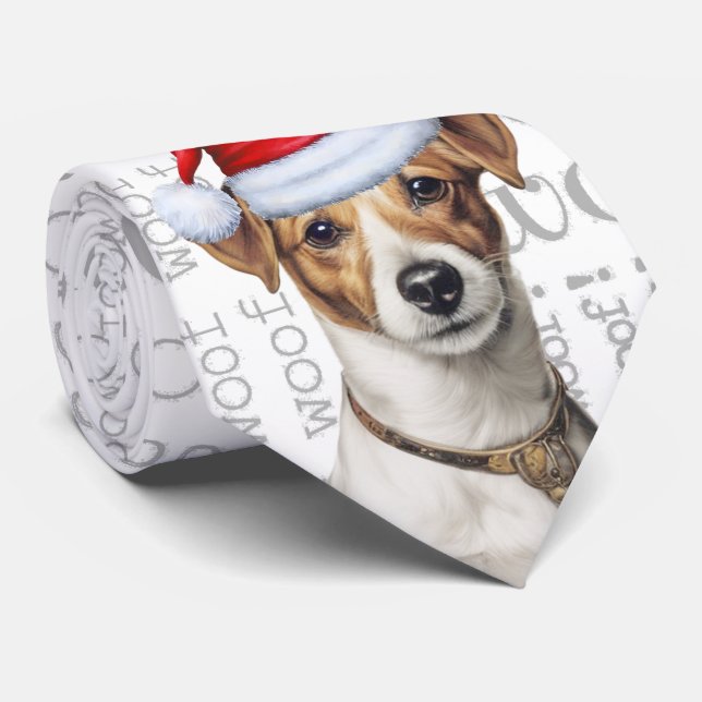 Jack Russell Terrier Woof jul Hund älskare Slips (Rullad)