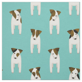 Jack Russell Terriers söta hundar mönster Tyg
