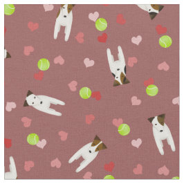 Jack Russell Terriers tennis bollar hearts mönster Tyg