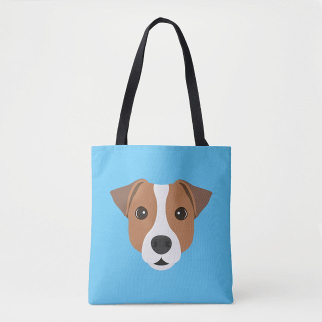 Jack Russell Tote Bag Tygkasse (Framsida)