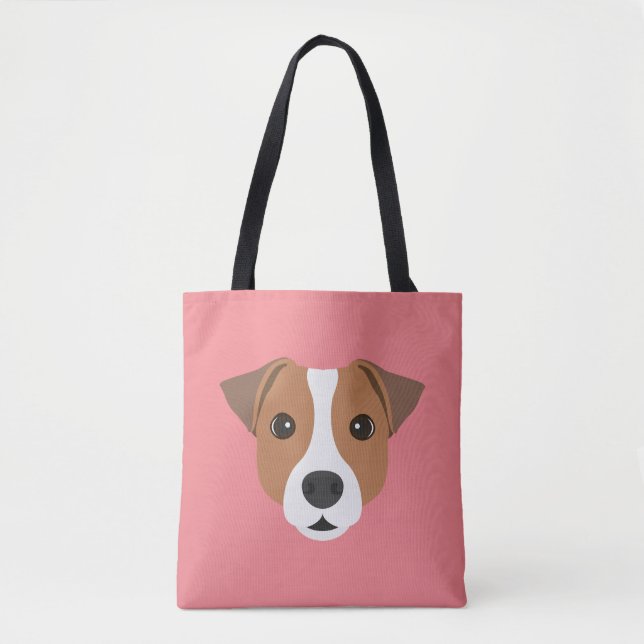 Jack Russell Tote Bag Tygkasse (Framsida)