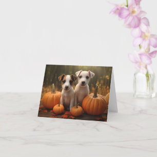 Jack Russell Valp Höstglädje Pumpa Kort