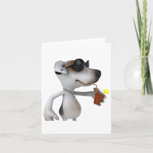 Jack Russell Wearing Sunglasses Note Card Kort (Framsida)