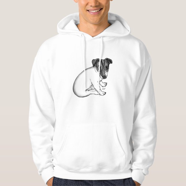 Jack Russell Welpe 10 Wochen alt Sweatshirt Med Luva (Framsida)
