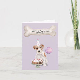 Jack Russell Wire Hearing Birthday Helgkort